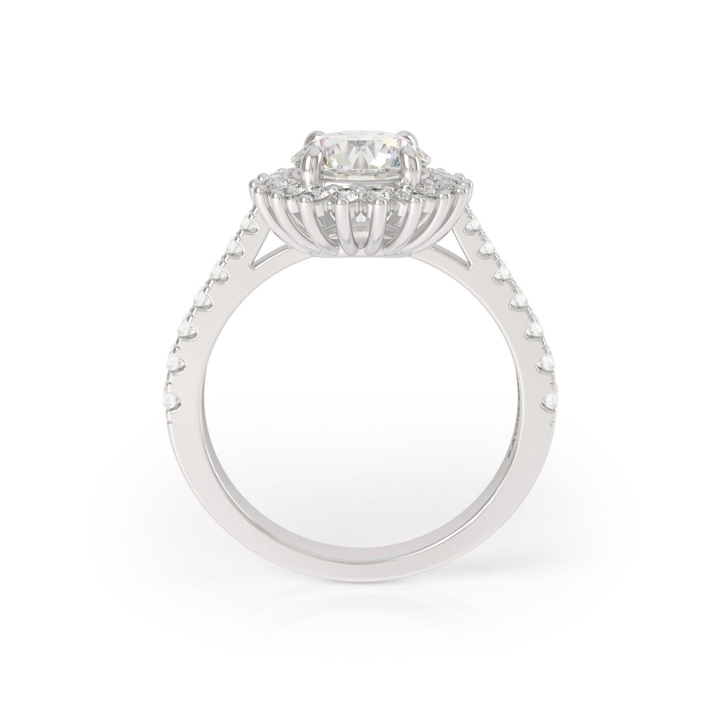 Asteri 1.5ct Diamond Halo Engagement Ring Platinum