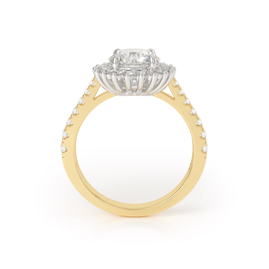 Asteri Diamond Ring in 18k Yellow Gold and Platinum