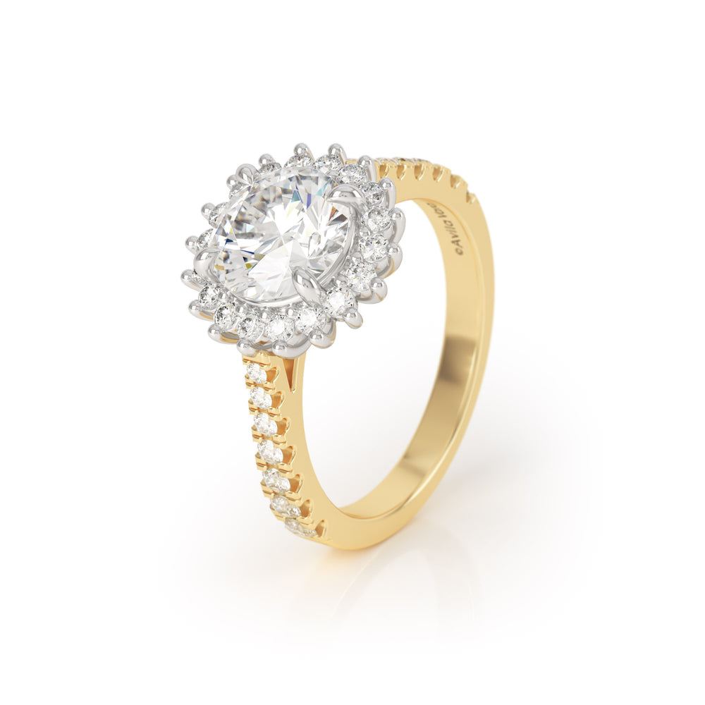 
                  
                    Asteri 1.5ct Diamond Halo Ring Yellow Gold and Platinum
                  
                