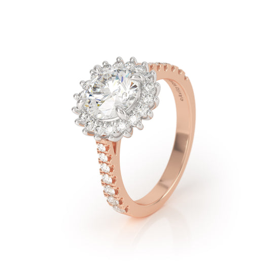 Asteri 1.5ct Diamond Ring Rose Gold and Platinum