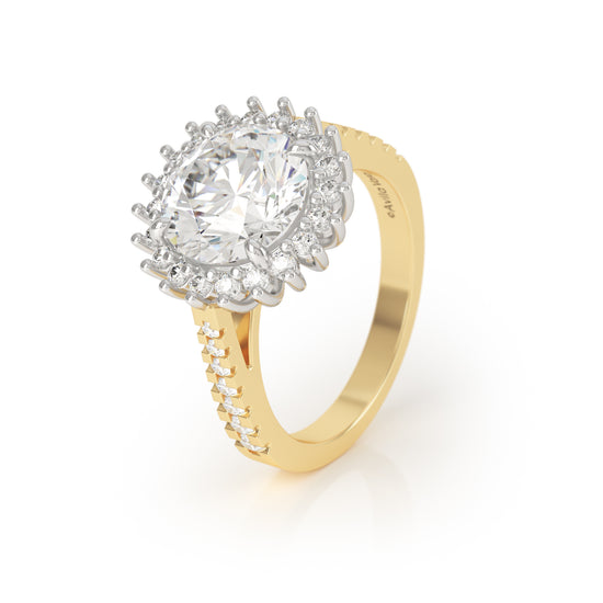 Avila Vara Asteri Luxe 3.5ct Diamond Ring in Platinum and 18k Yellow Gold