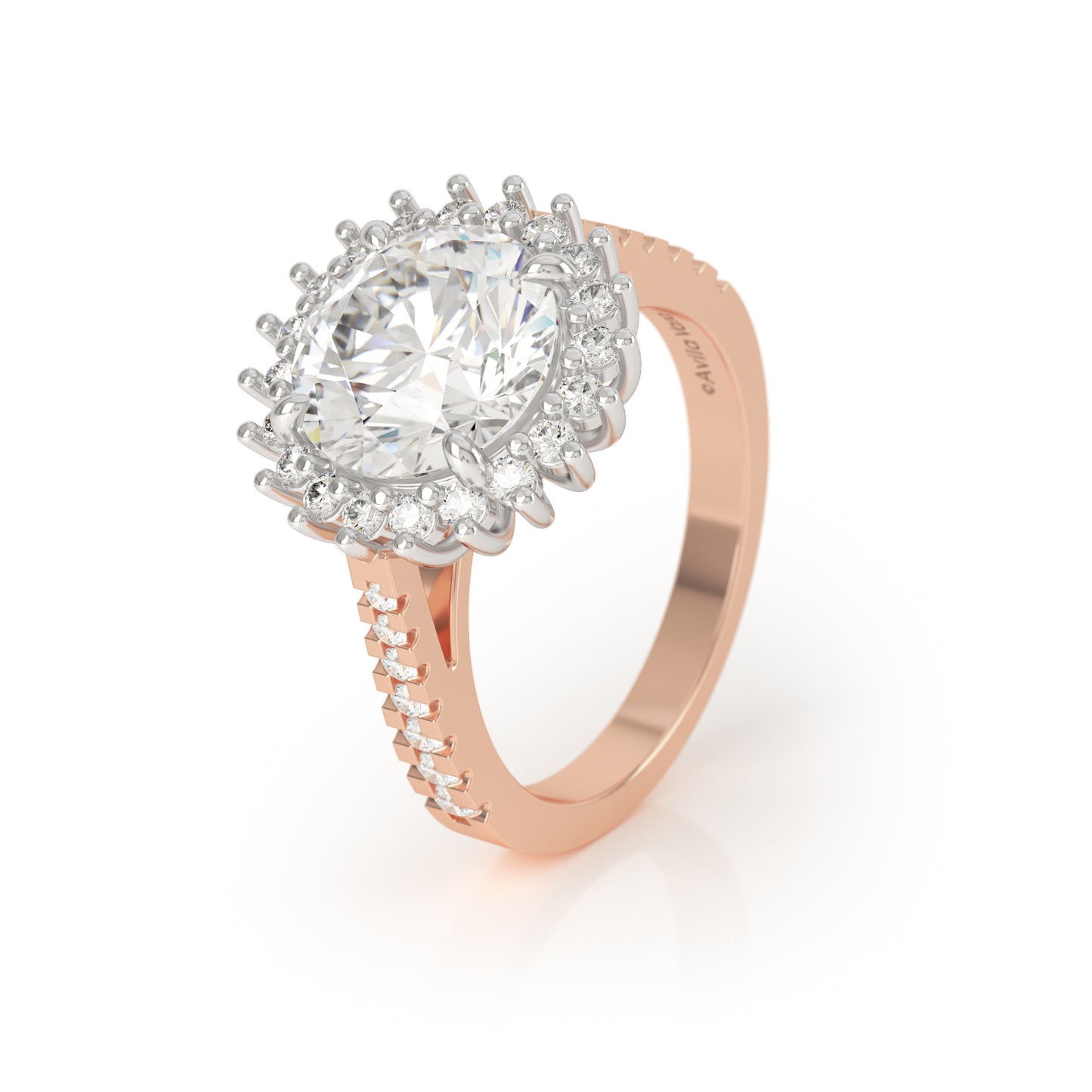 Asteri Luxe 3.5ct Diamond Ring in Rose Gold and Platinum - Avila Vara