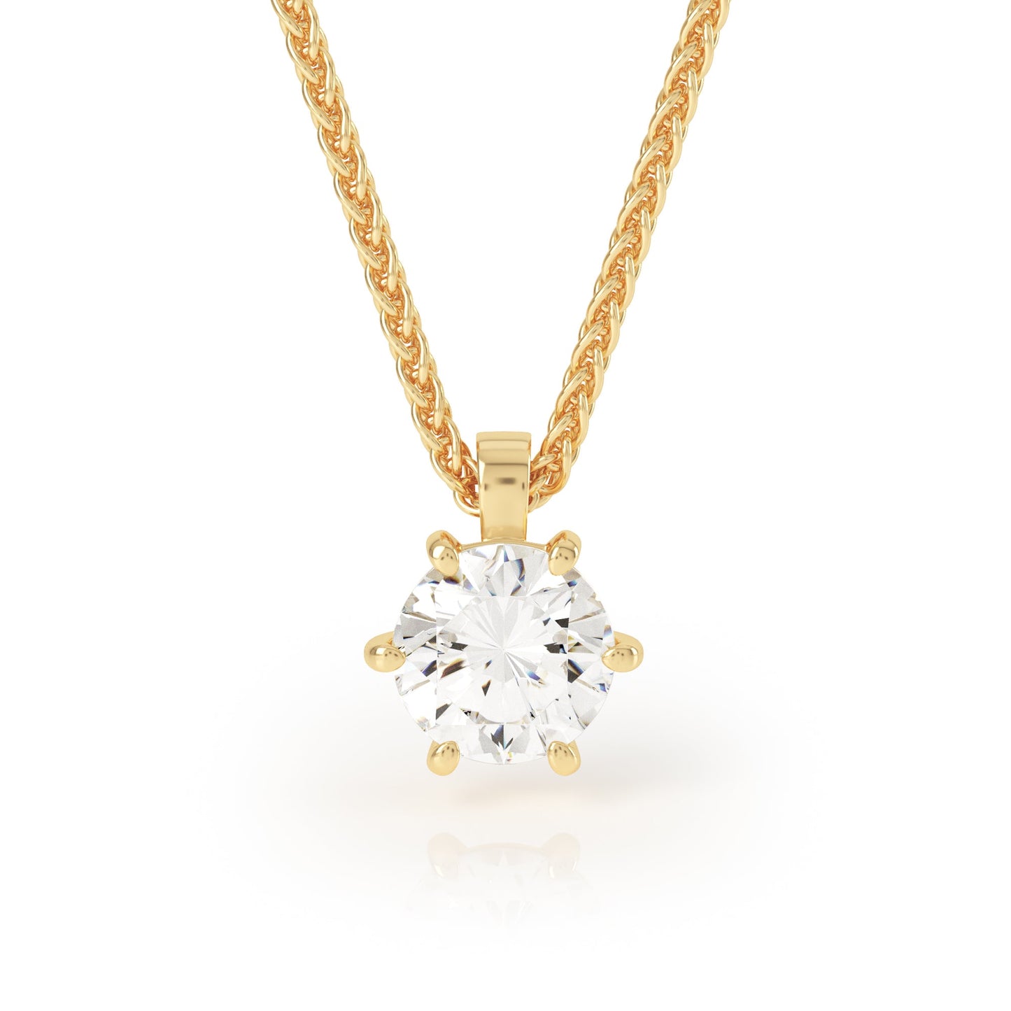 IO Diamond Pendant in 18k Yelow Gold