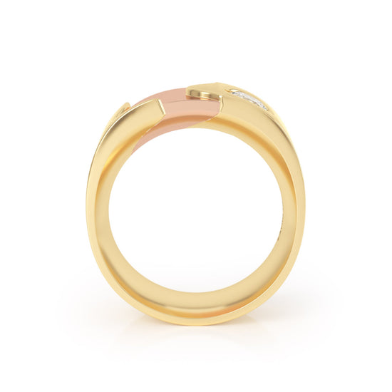 Avila Vara Dualiti Curved Ring in Yellow Gold