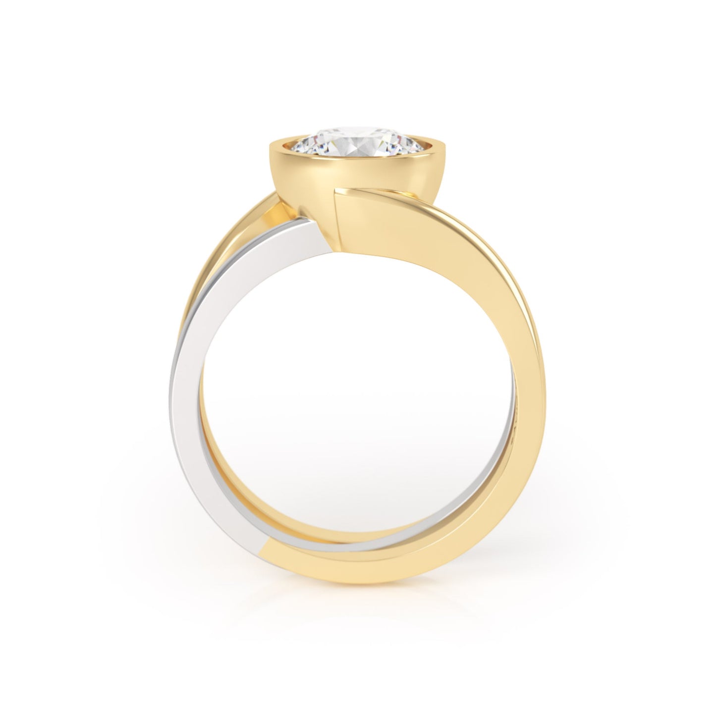 Avila Vara Twyn Dual Band Diamond Ring in Yellow Gold