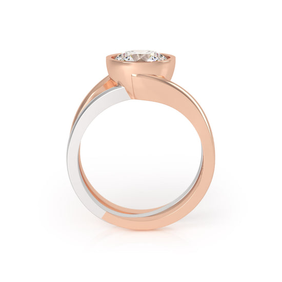 Avila Vara Twyn Dual Band Diamond Ring in Rose gold