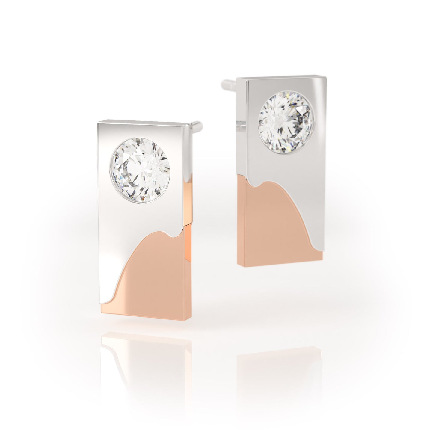 DUALITI DUAL TONE DIAMOND EARRINGS