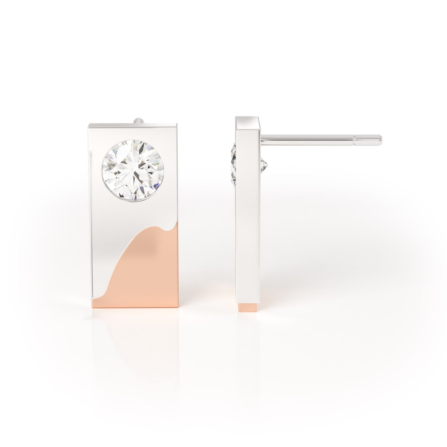 DUALITI DUAL TONE DIAMOND EARRINGS