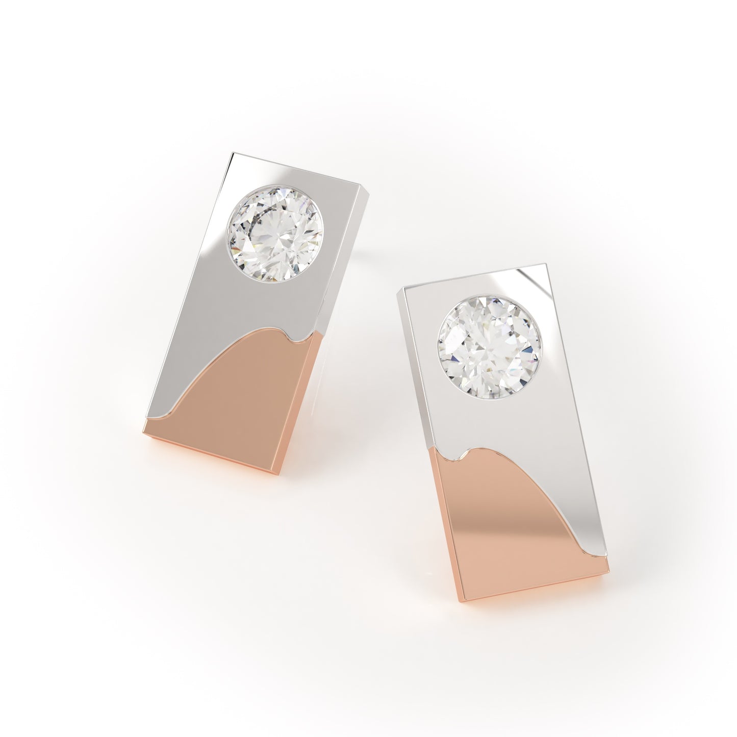 DUALITI DUAL TONE DIAMOND EARRINGS