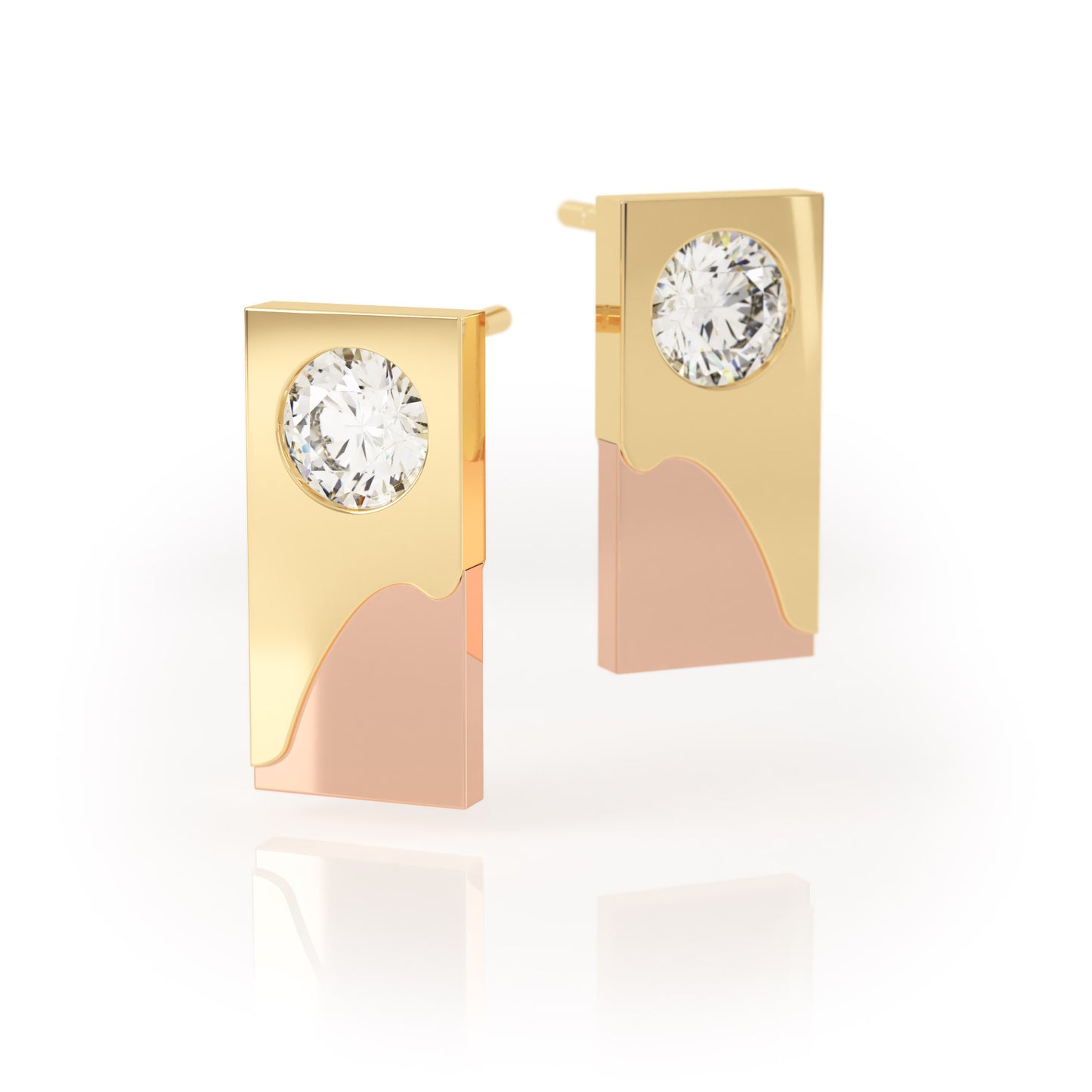 DUALITI DUAL TONE DIAMOND EARRINGS