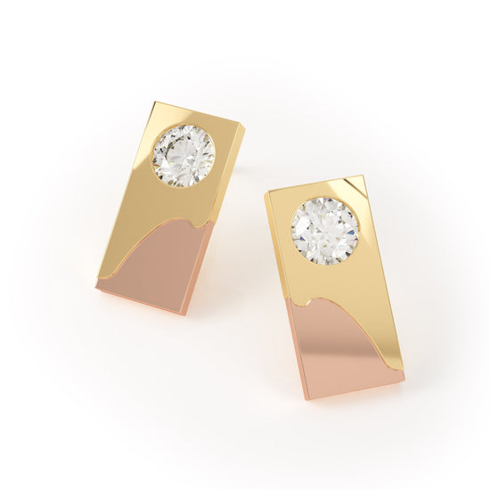 DUALITI DUAL TONE DIAMOND EARRINGS