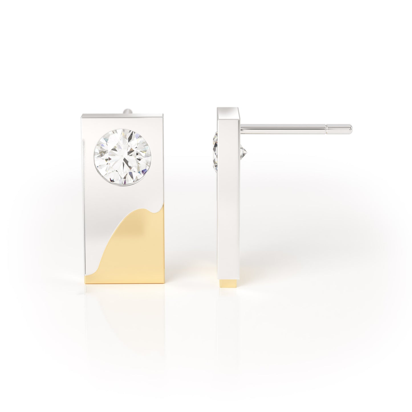 DUALITI DUAL TONE DIAMOND EARRINGS