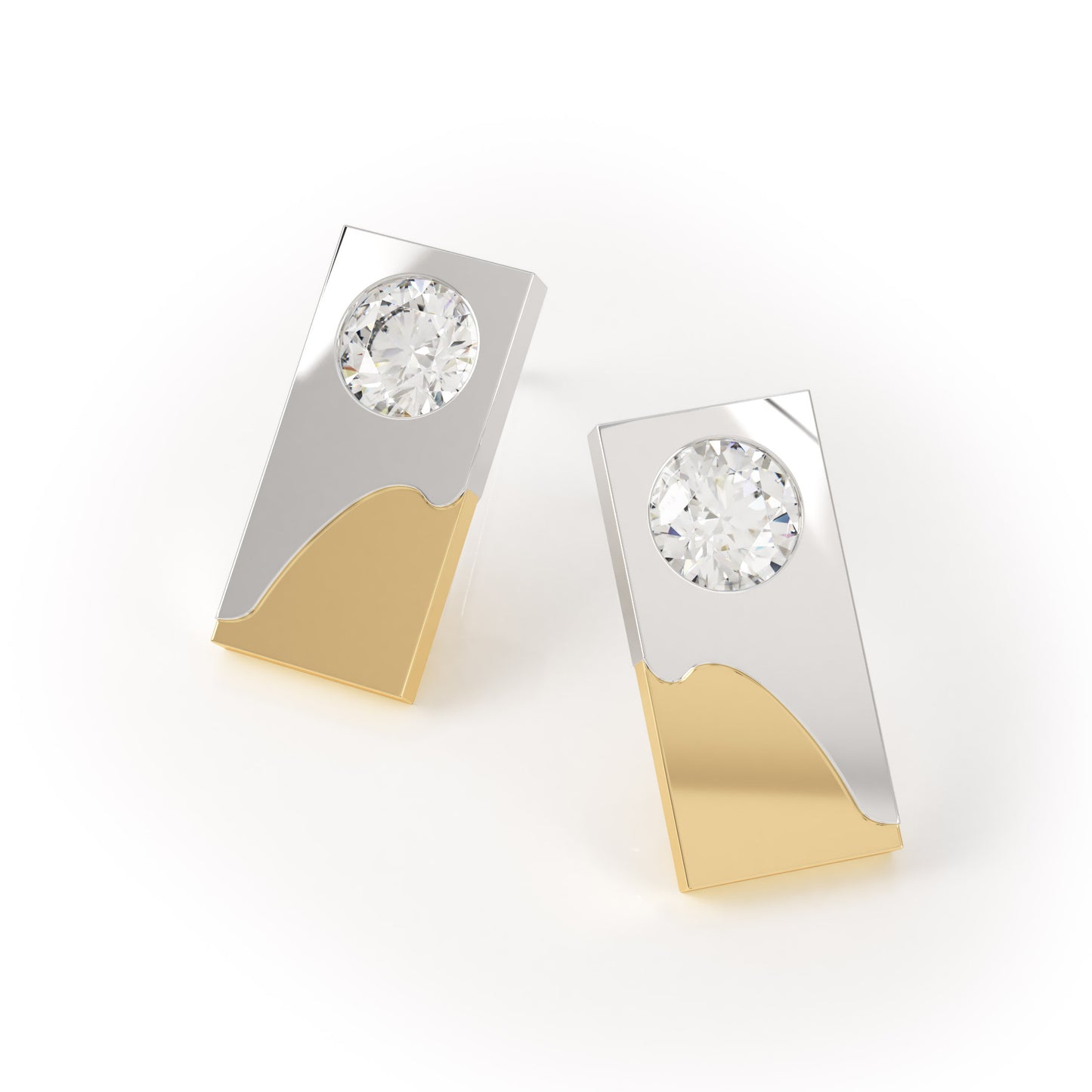 DUALITI DUAL TONE DIAMOND EARRINGS