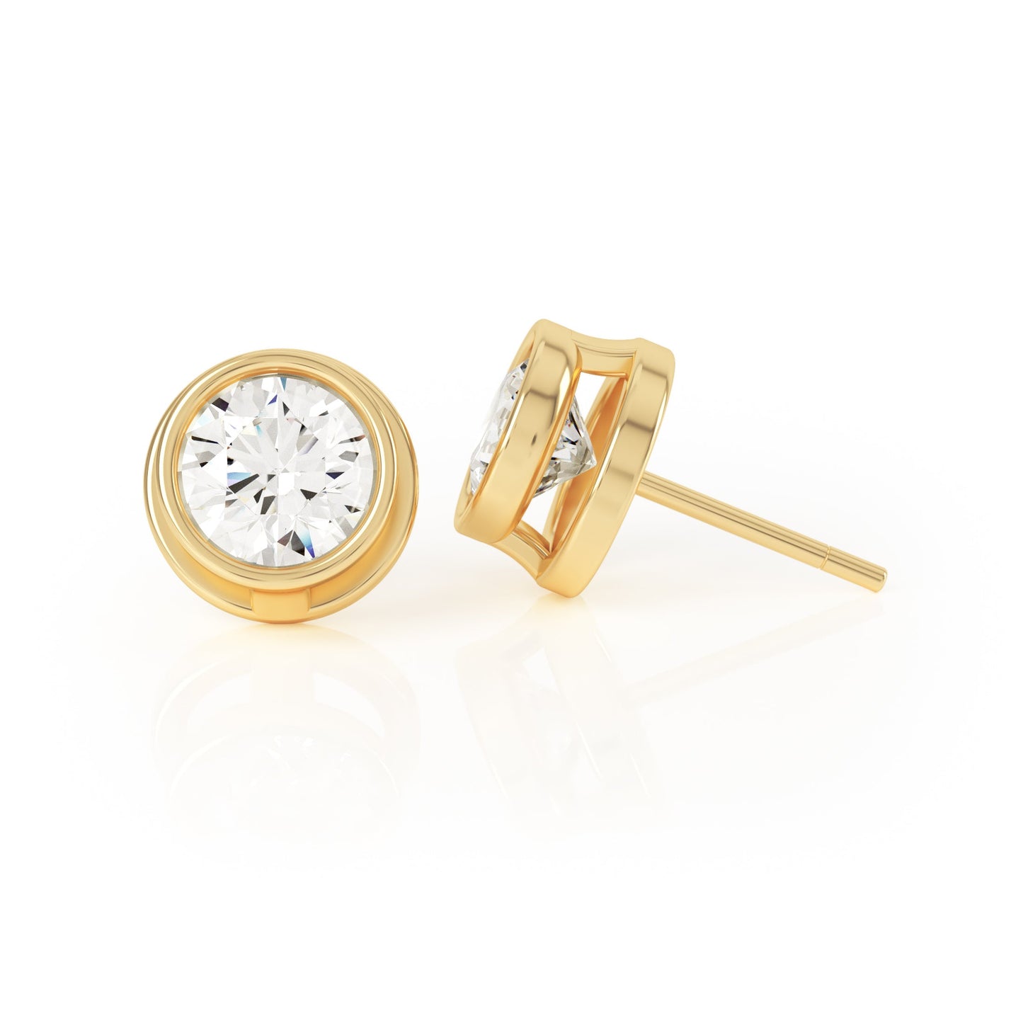 Avila Vara Synergi Diamond Studs in Yellow Gold