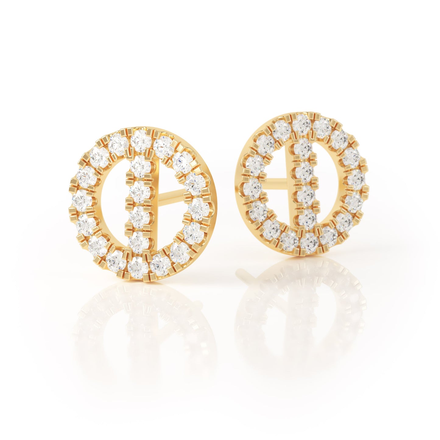 Avila Vara Synergi Diamond Circle Earrings in Yellow Gold