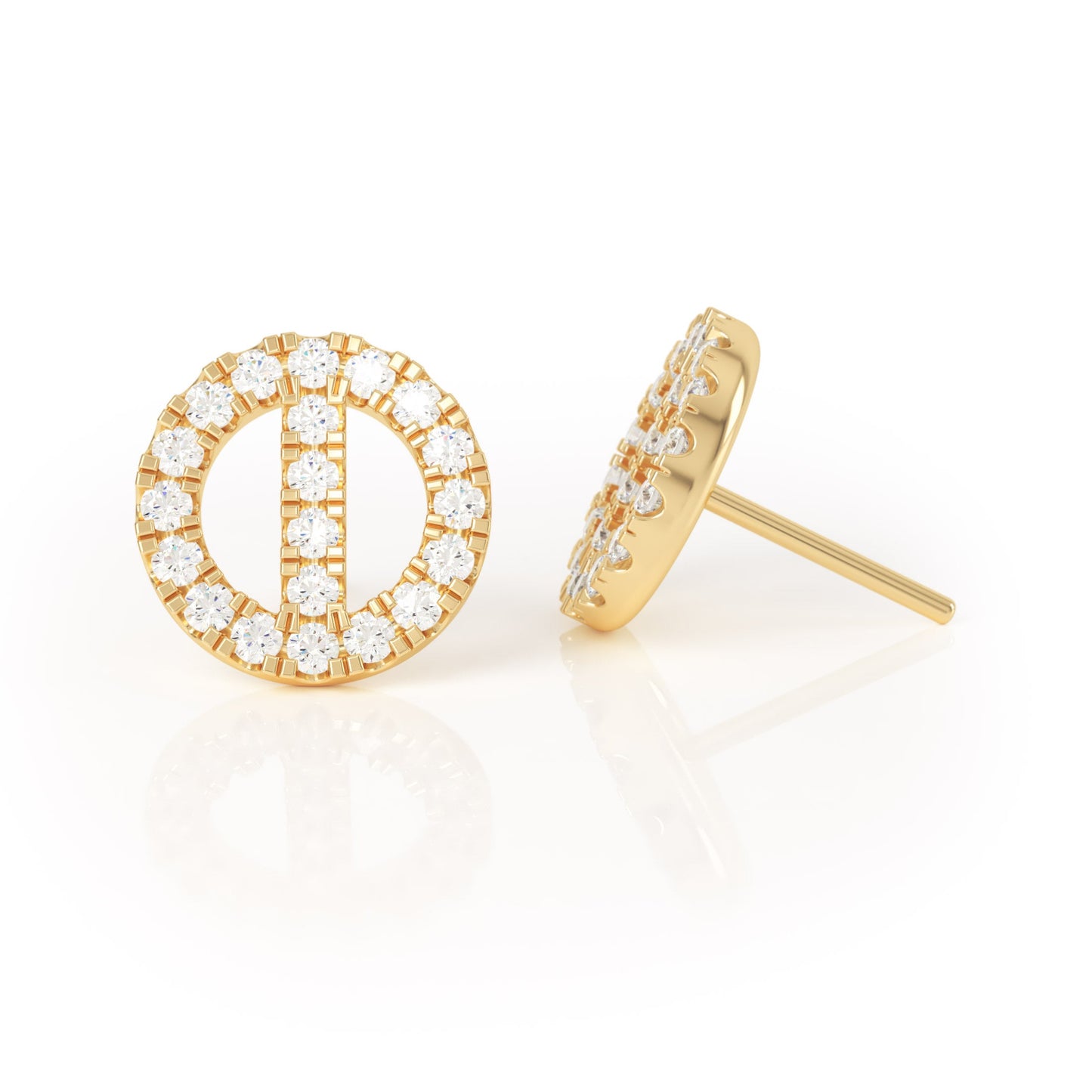 Avila Vara Synergi Diamond Circle Earrings in Yellow Gold