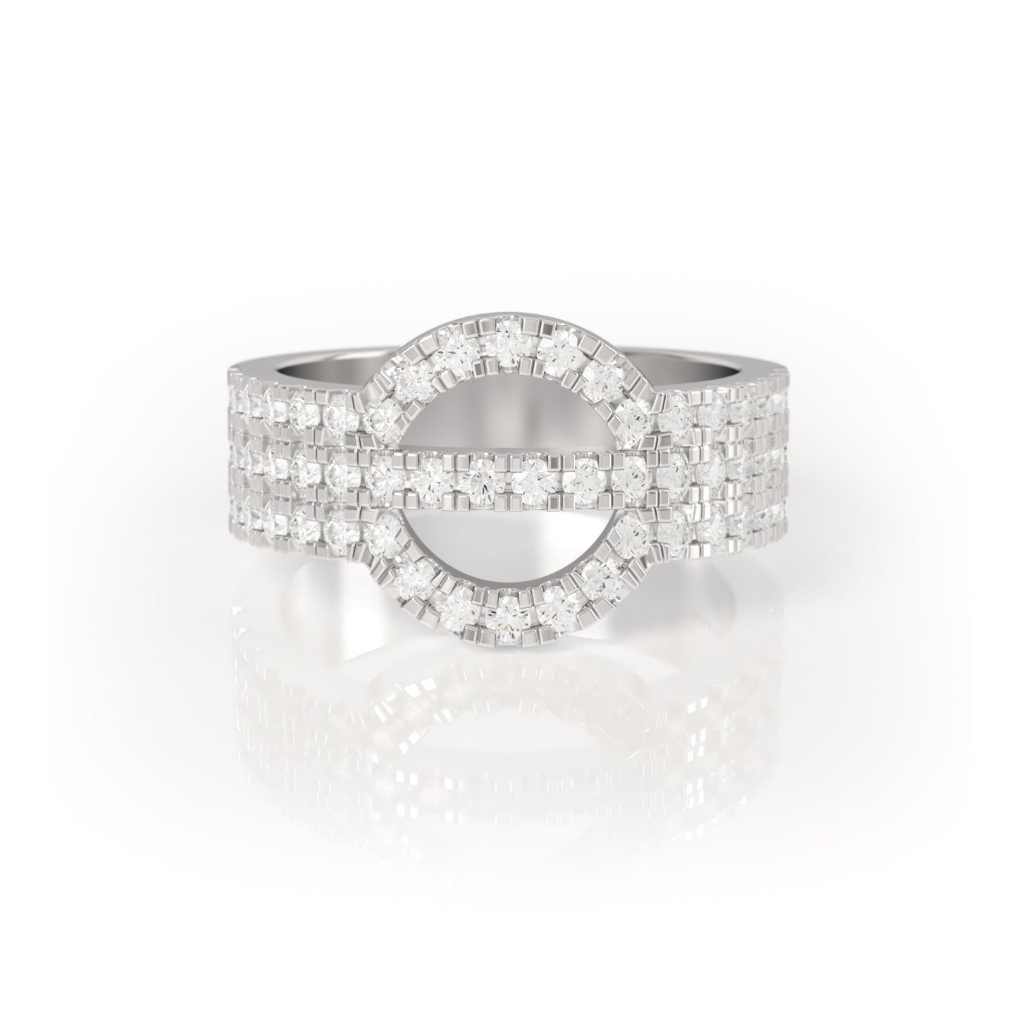 Avila Vara Synergi Triple Band Diamond Ring in White Gold