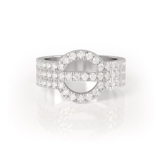 Avila Vara Synergi Triple Band Diamond Ring in White Gold