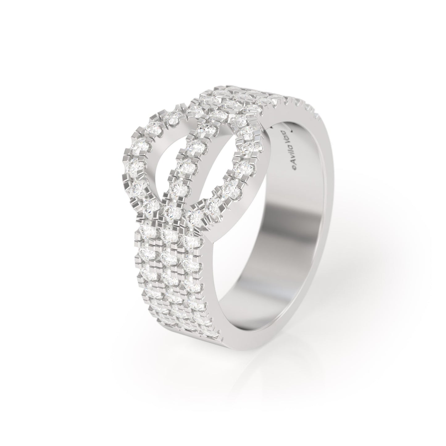 Avila Vara Synergi Triple Band Diamond Ring in White Gold