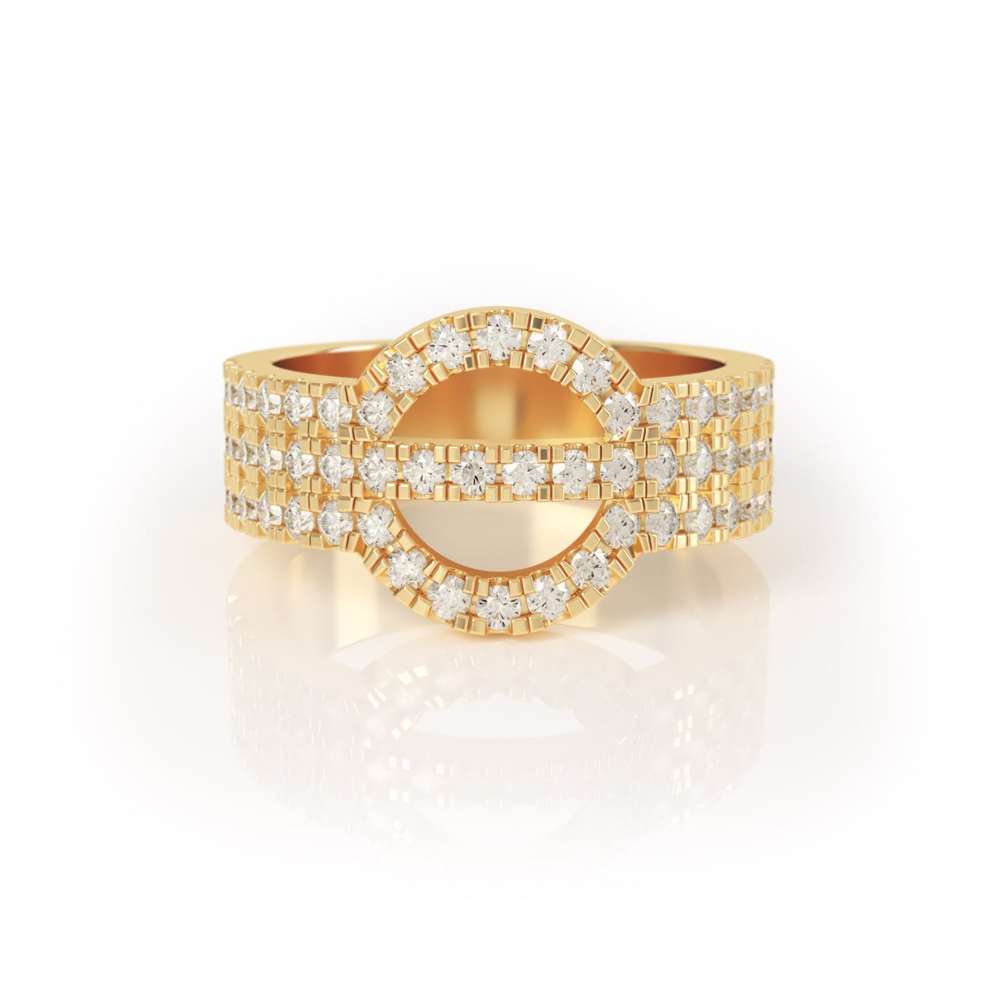 Avila Vara Synergi Triple Band Diamond Ring in Yellow Gold