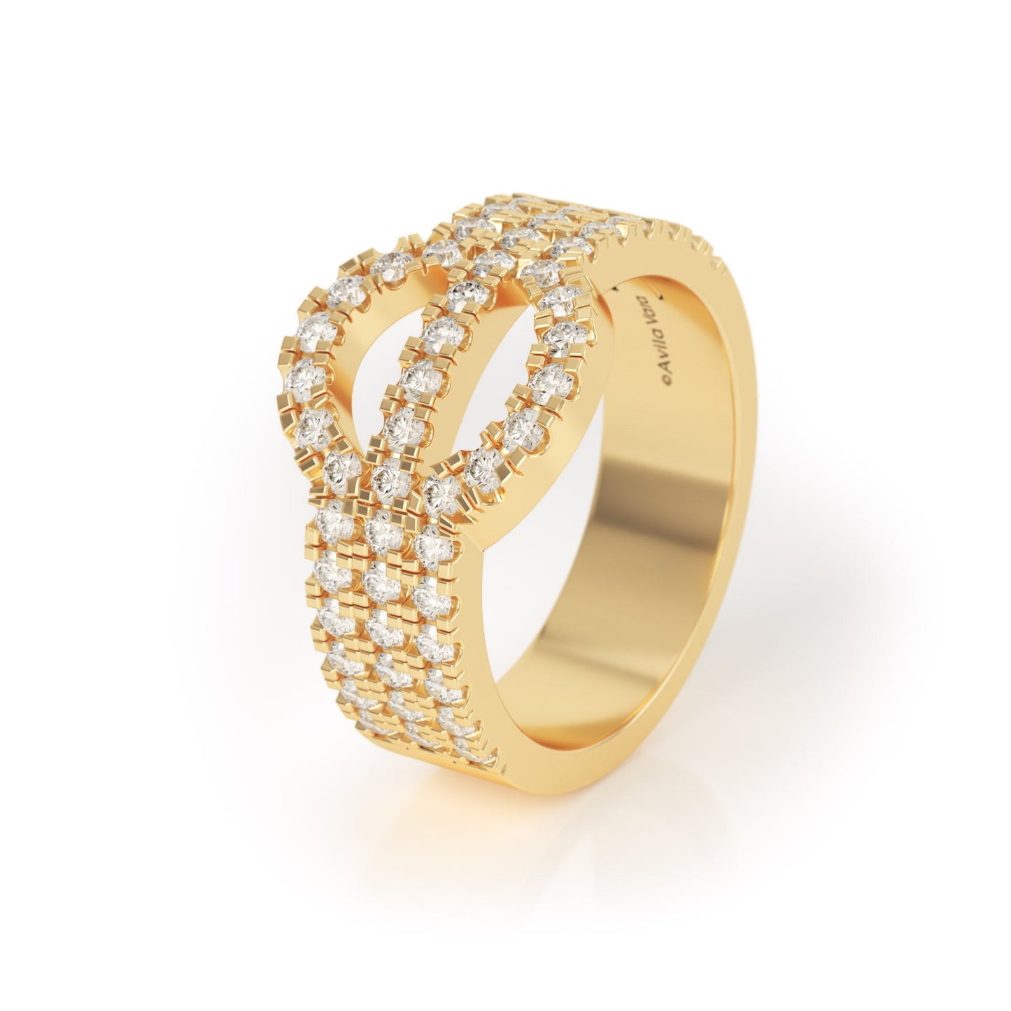 Avila Vara Synergi Triple Band Diamond Ring in Yellow Gold