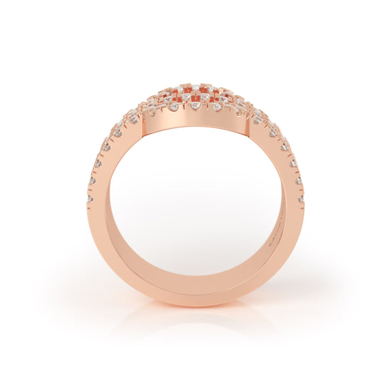 Avila Vara Synergi Triple Band Diamond Ring in Rose gold