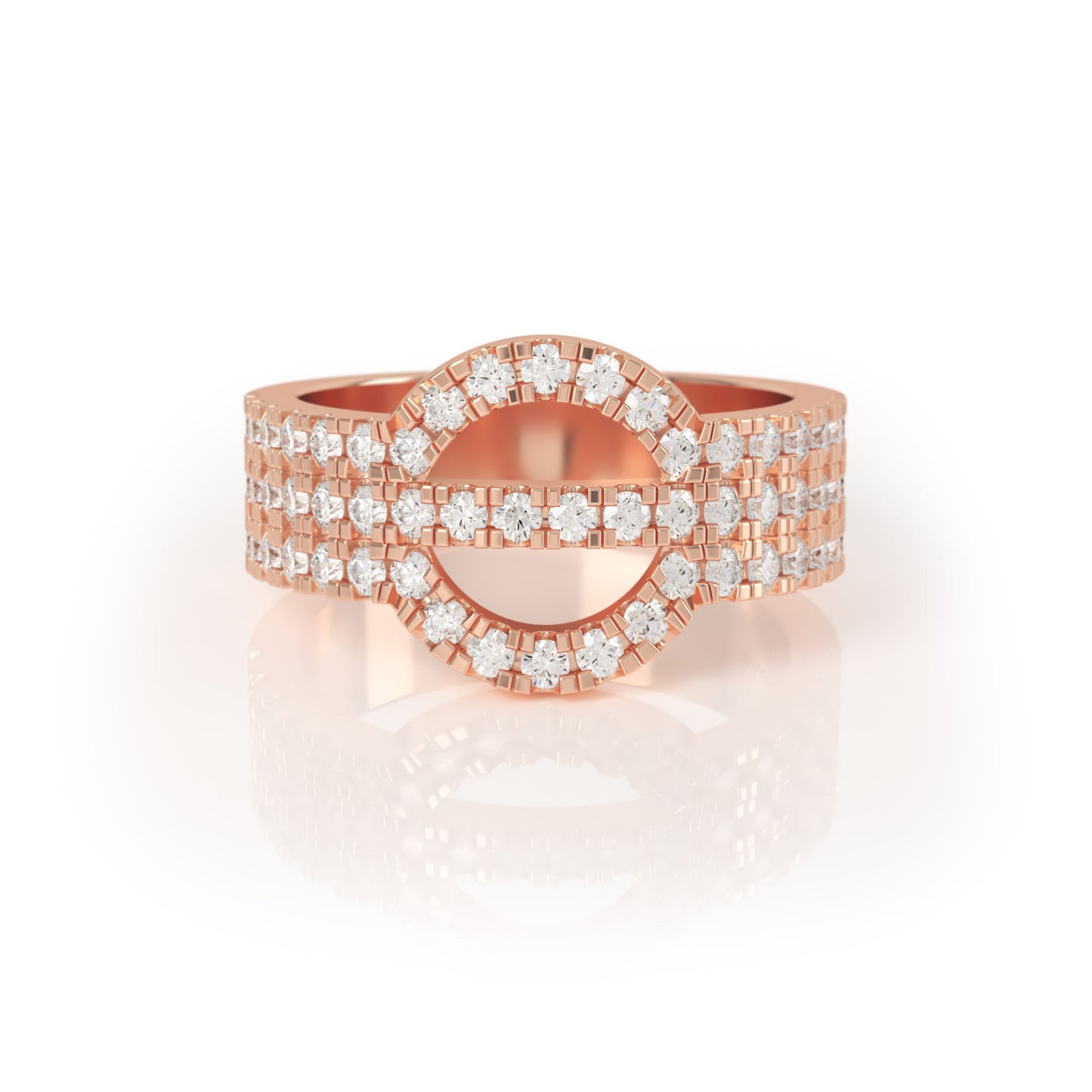 Avila Vara Synergi Triple Band Diamond Ring in Rose gold