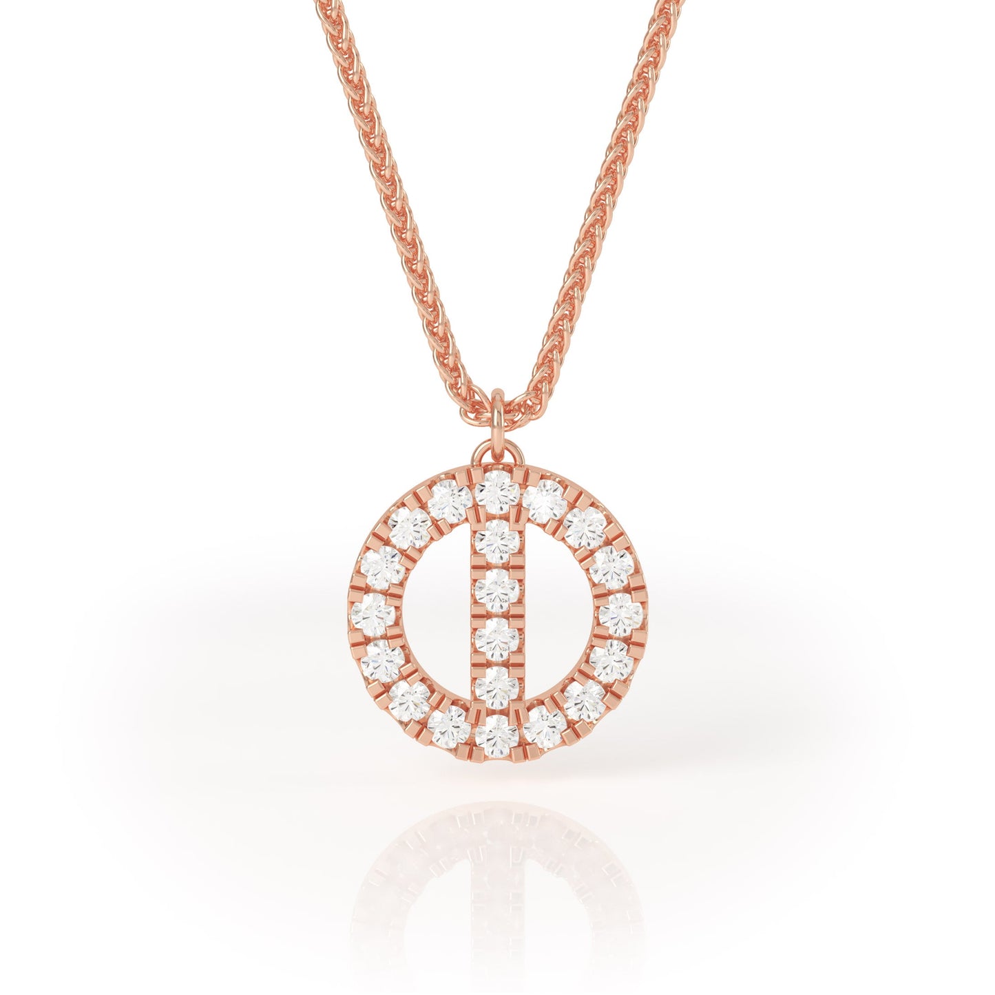 Avila Vara Synergi Diamond Circle Pendant in Rose gold