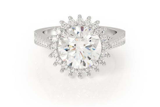 Designer Diamond Rings - Asteri 3.5ct Diamond Halo Ring in Platinum - Avila Vara