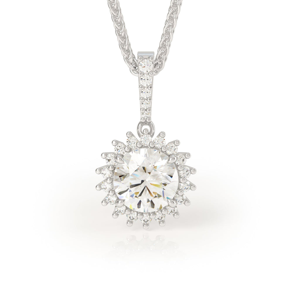 
                  
                    Asteri 2ct Diamond Halo Pendant in Platinum - Avila Vara
                  
                