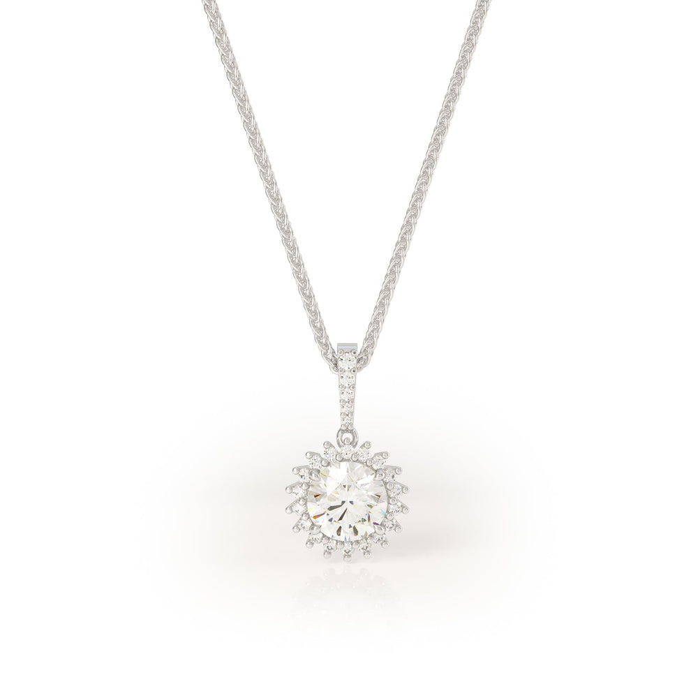 
                  
                    ASTERI 2ct Diamond Halo Pendant in Platinum
                  
                