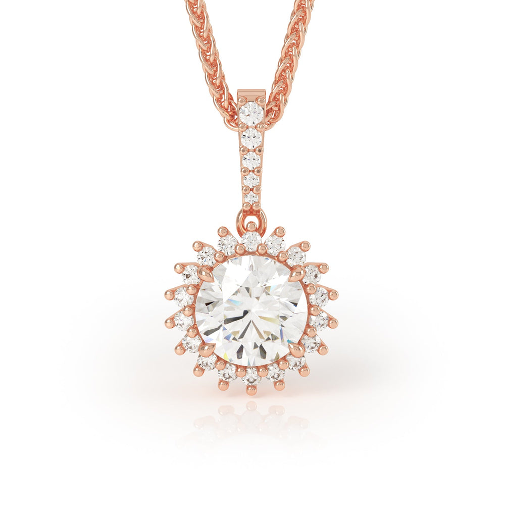 
                  
                    ASTERI Diamond Halo Pendant in 18k Rose Gold
                  
                