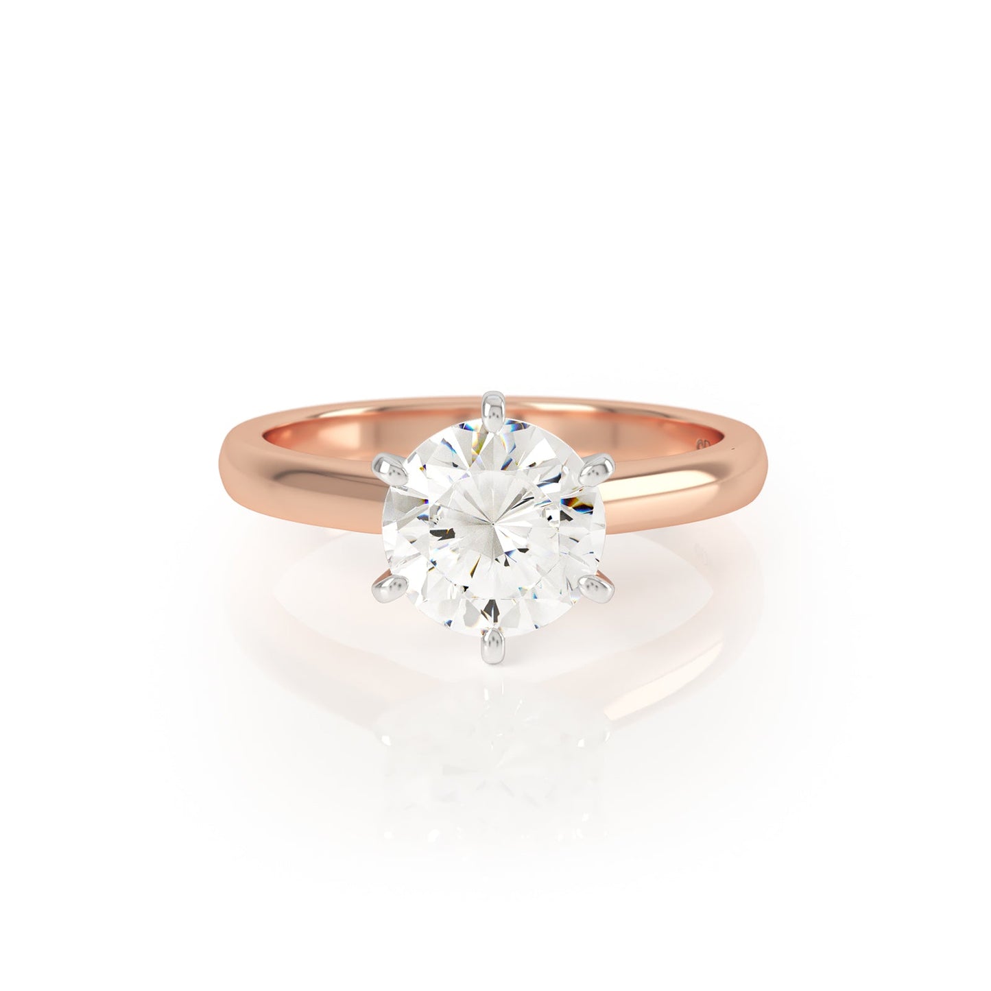 Io 2ct Diamond Solitaire Engagement Ring in Platinum and 18k Rose Gold