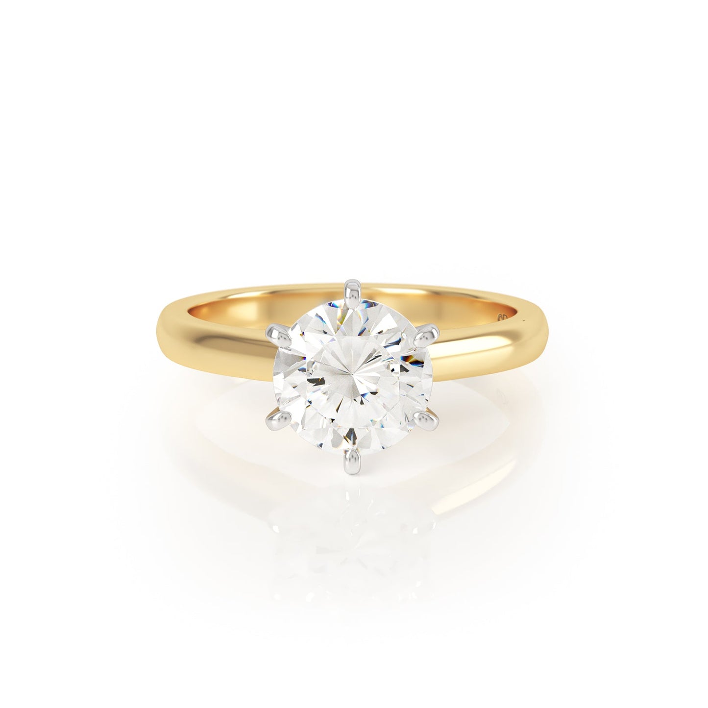 Io 2ct Diamond Solitaire Engagement Ring in Platinum and 18k Yellow Gold