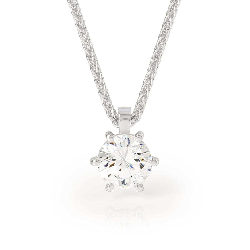 
                  
                    IO 2ct Classic Diamond Solitaire Pendant in Platinum, Matched with Italian Spiga Chain - Avila Vara
                  
                