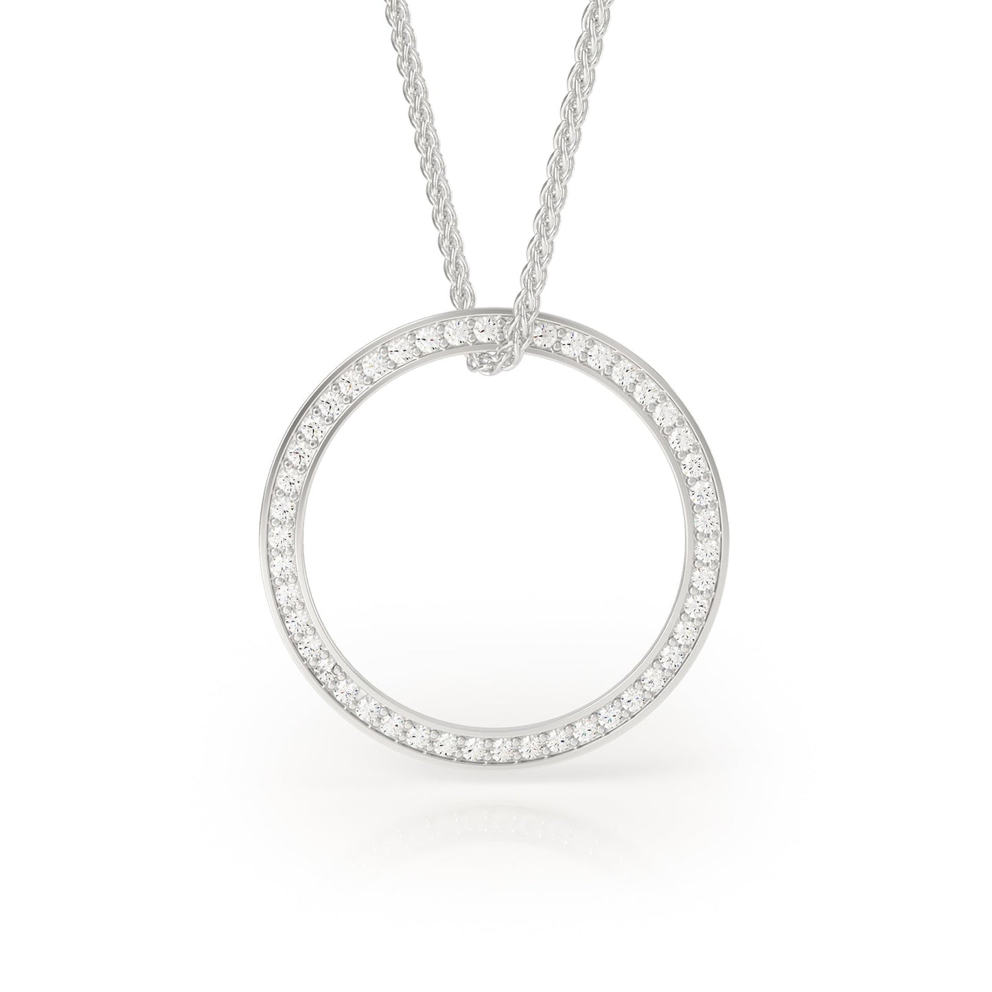 Avila Vara Synergi Diamond Circle Necklace in White Gold