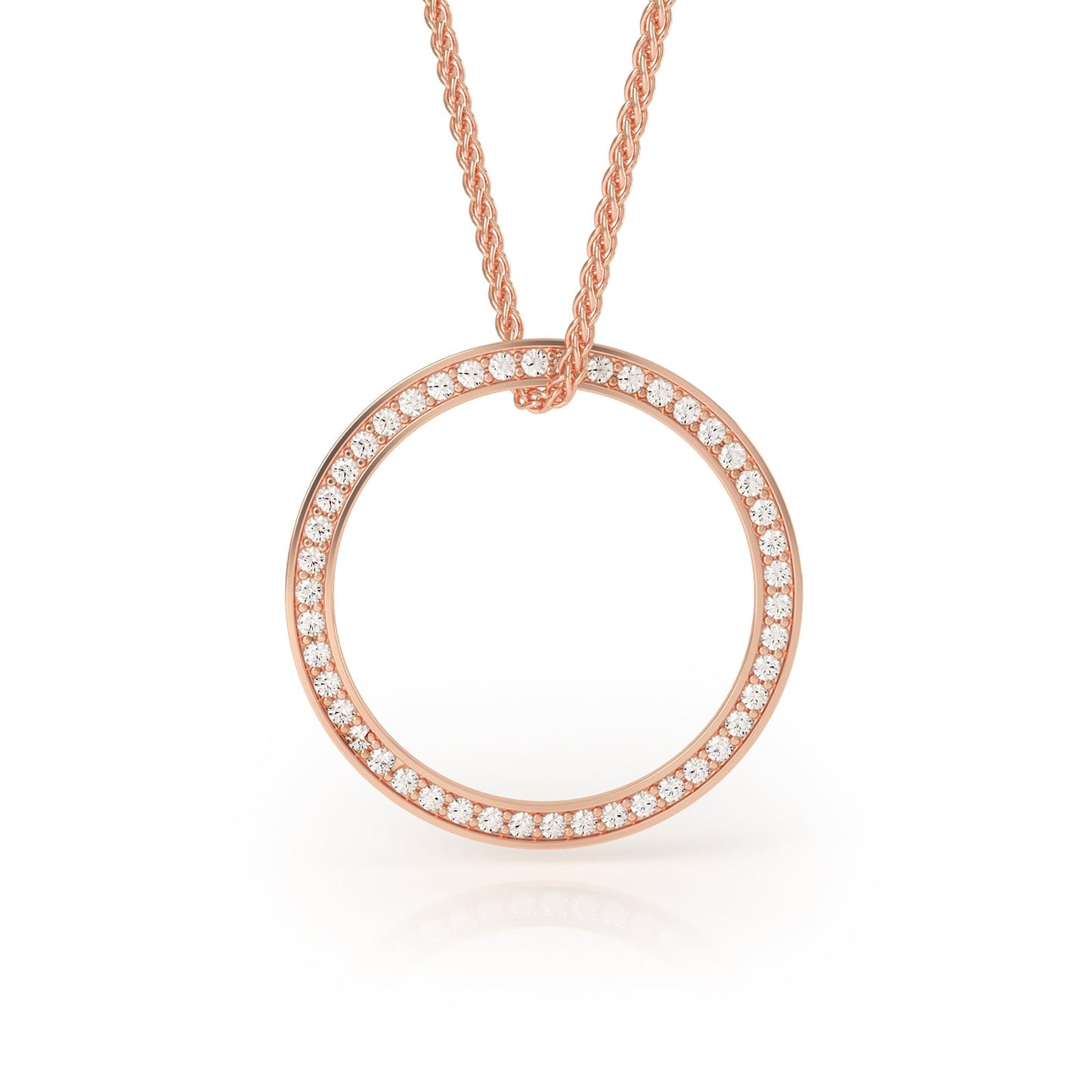 Avila Vara Synergi Diamond Circle Necklace in Rose gold