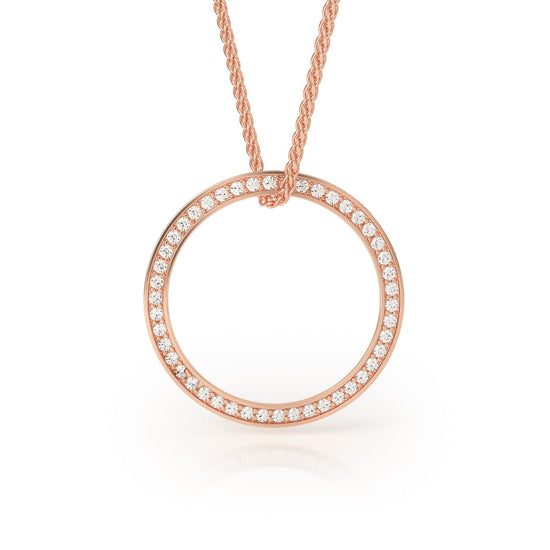 Avila Vara Synergi Diamond Circle Necklace in Rose gold