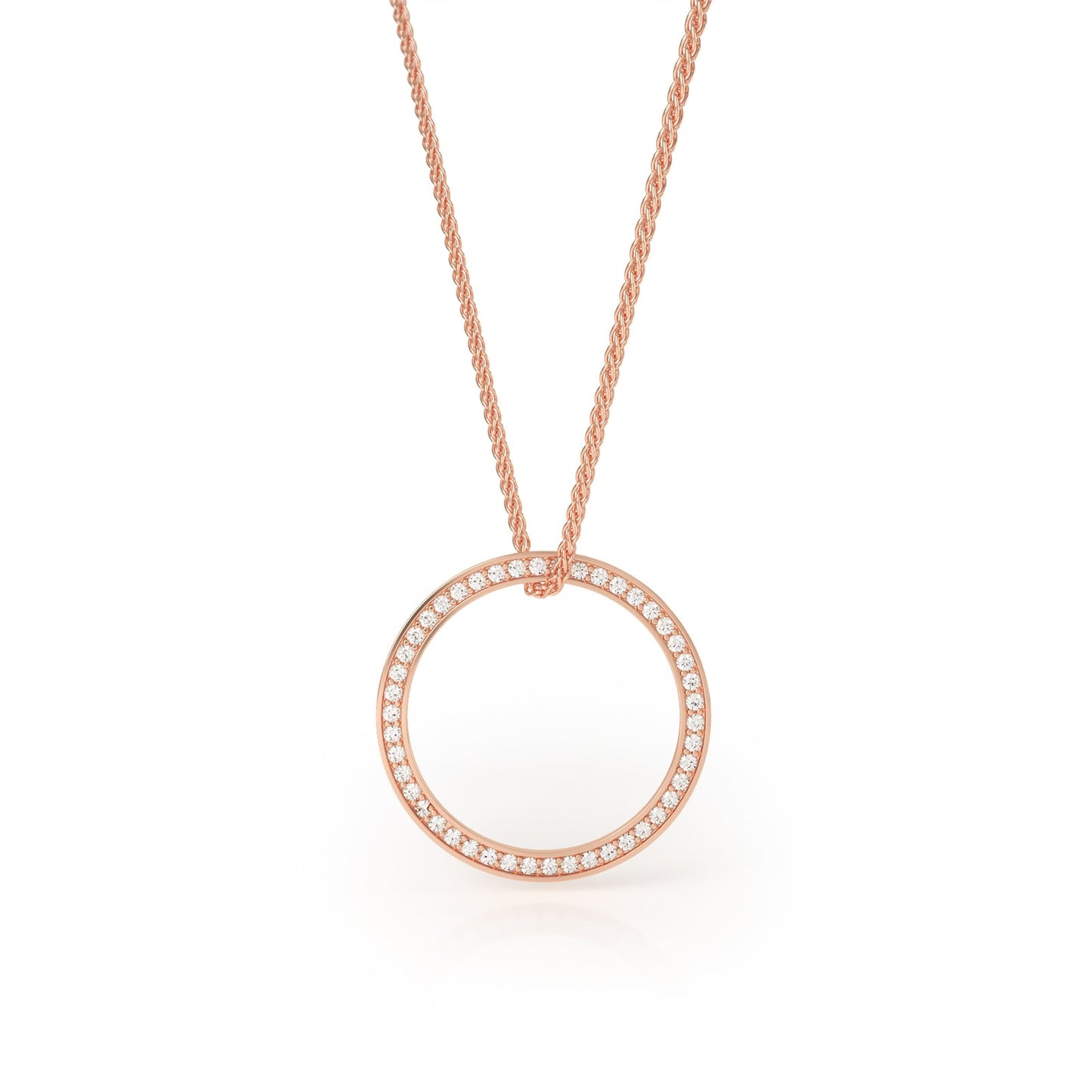 Avila Vara Synergi Diamond Circle Necklace in Rose gold