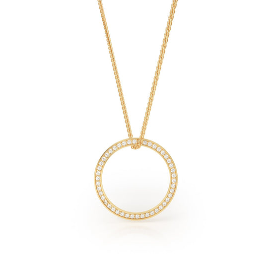 Avila Vara Synergi Diamond Circle Necklace in Yellow Gold