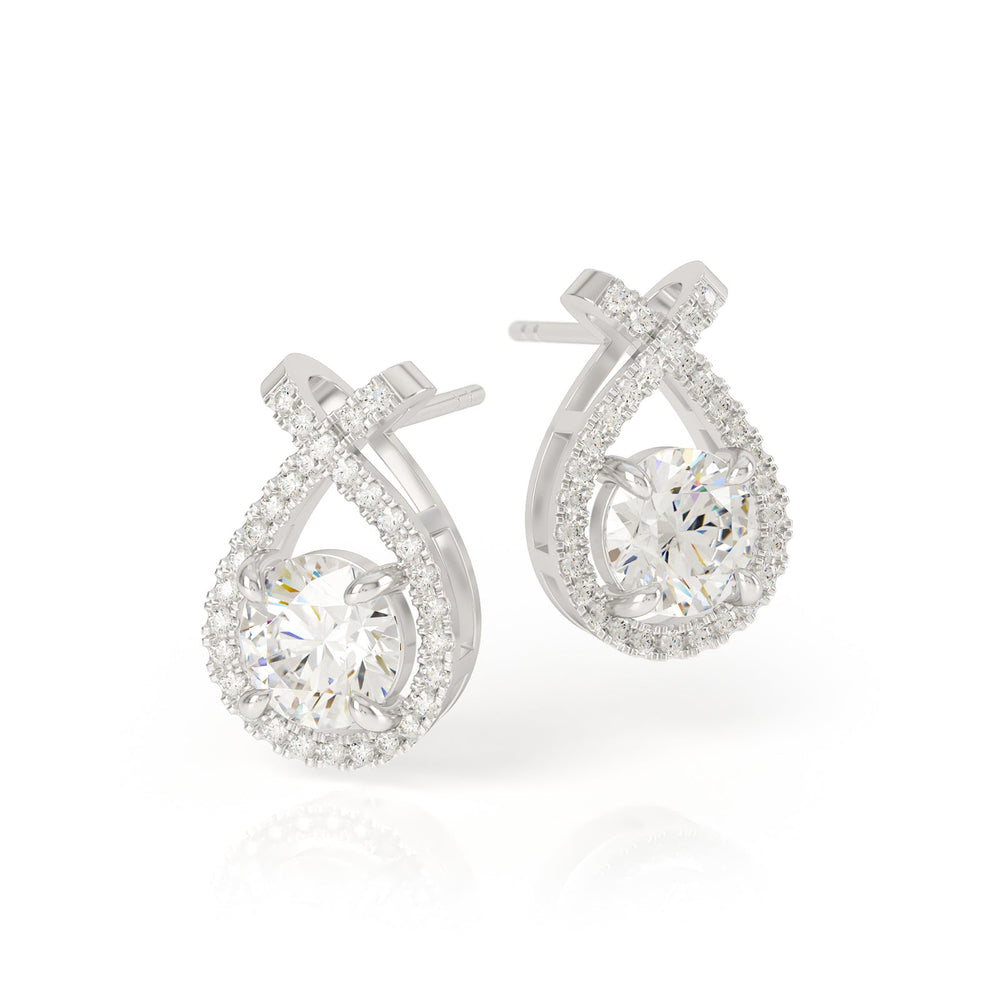 
                  
                    Karisa 2ct Diamond Halo Earrings in 'teardrop' Setting with Ethical Diamonds - Avila Vara
                  
                