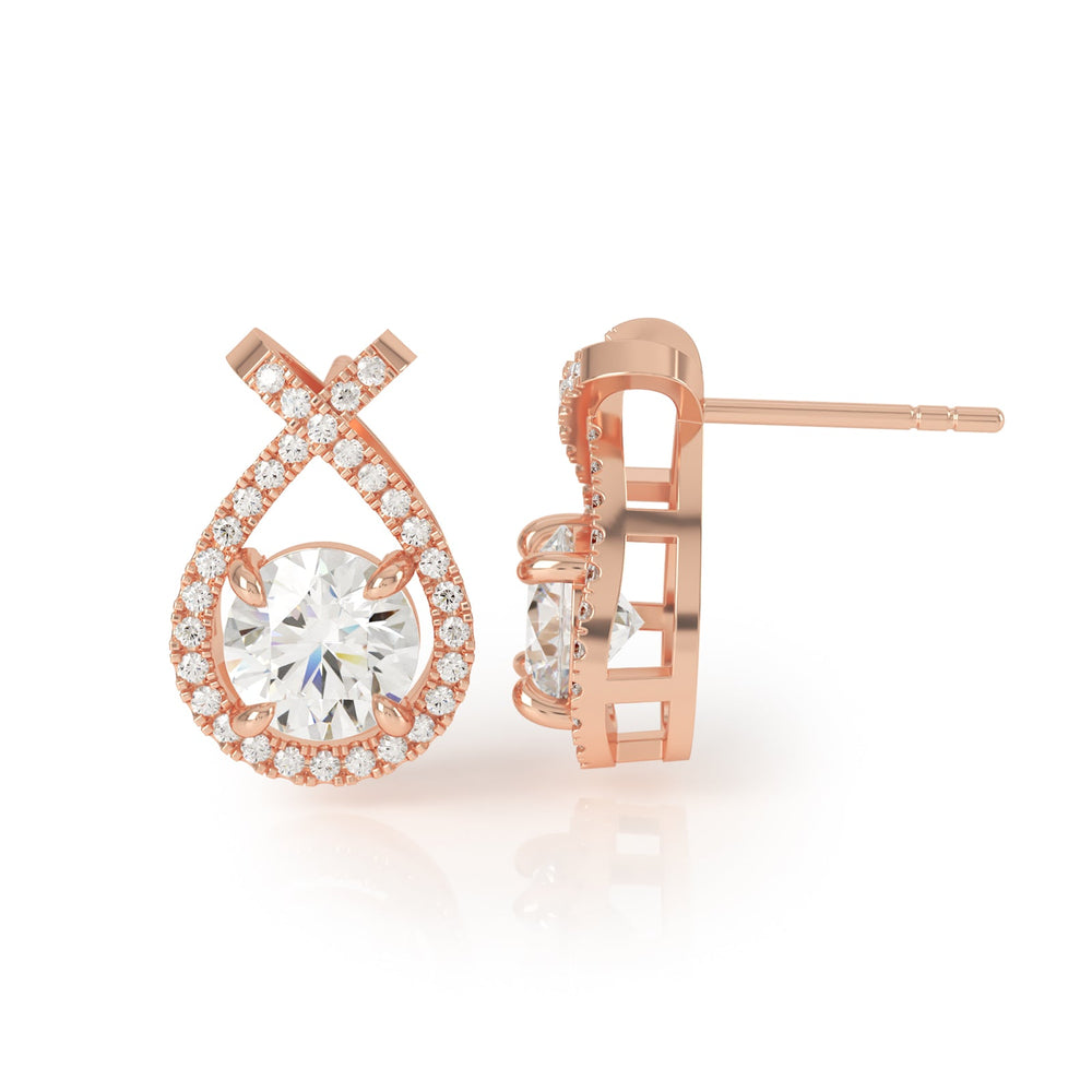 
                  
                    KARISA 2ct Diamond Halo Earrings in 18k Rose Gold
                  
                