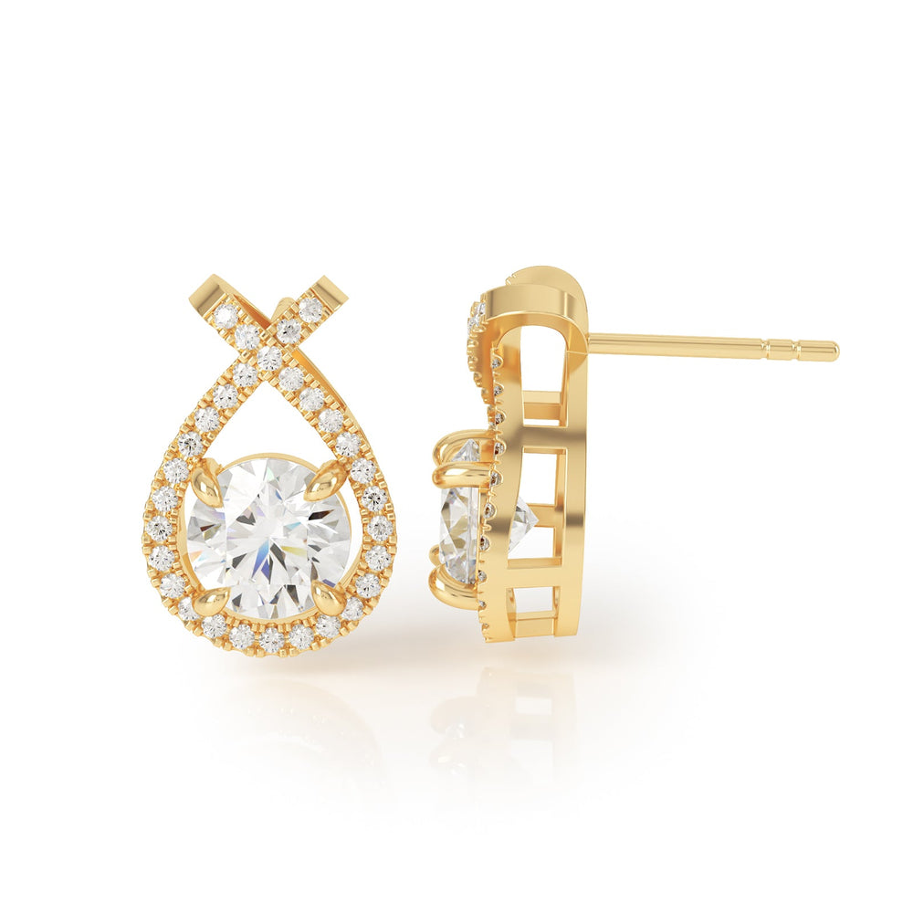 
                  
                    KARISA Conflict Free 2ct Diamond Halo Earrings in 18k Yellow Gold
                  
                