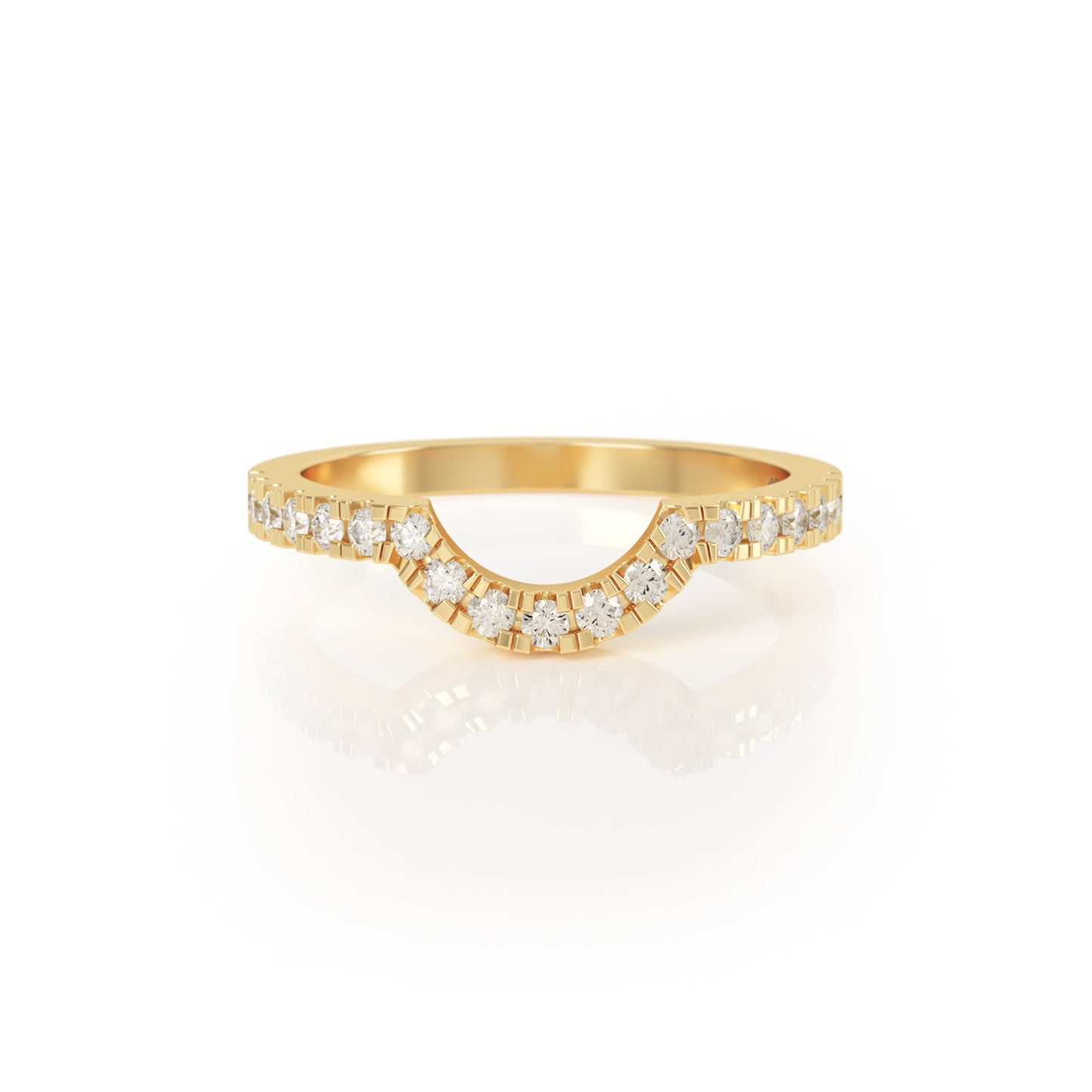 Avila Vara Synergi Curved Diamond Ring in Yellow Gold