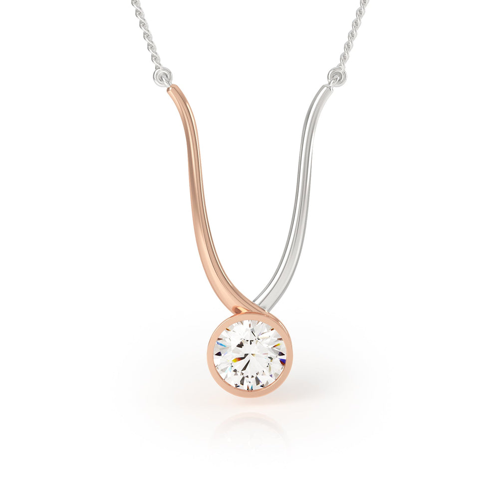 
                  
                    TWYN Diamond Necklace in 18k Rose and White Gold
                  
                