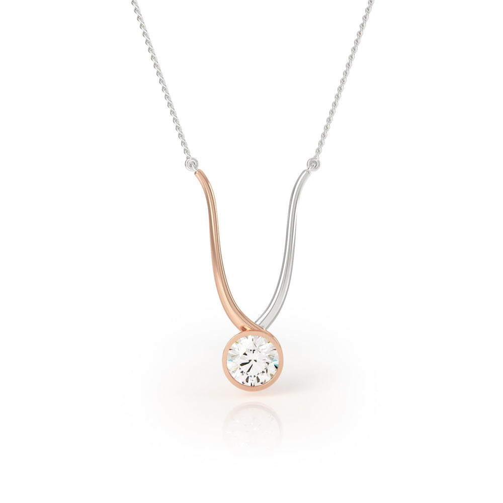 
                  
                    TWYN Diamond Necklace in 18k Rose and White Gold
                  
                