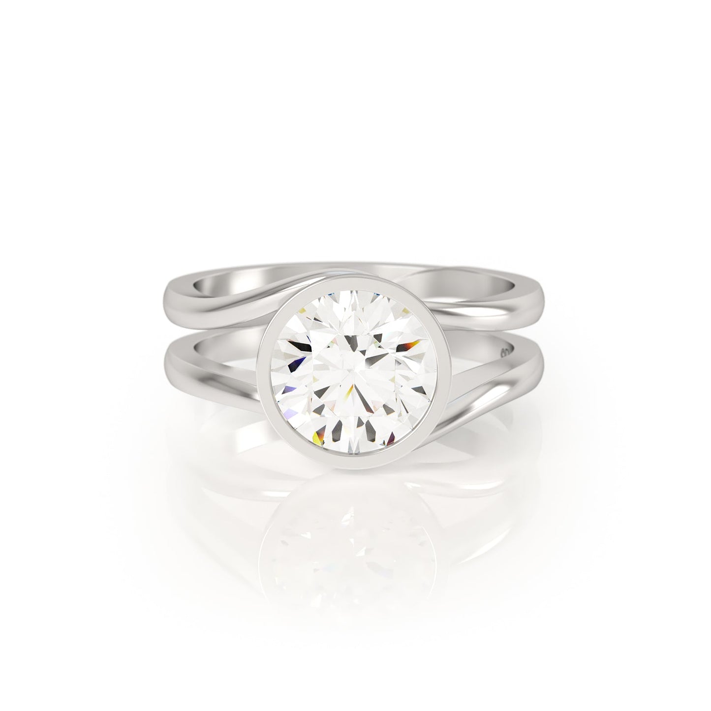 Avila Vara Twyn Dual Band Diamond Ring in White Gold