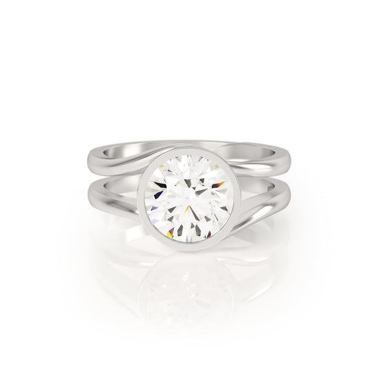 Avila Vara Twyn Dual Band Diamond Ring in White Gold