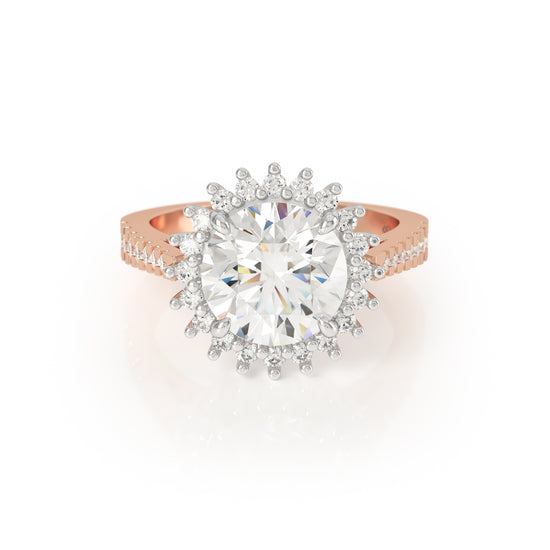 Avila Vara Asteri Luxe 3.5ct Diamond Ring in Platinum and 18k Rose Gold