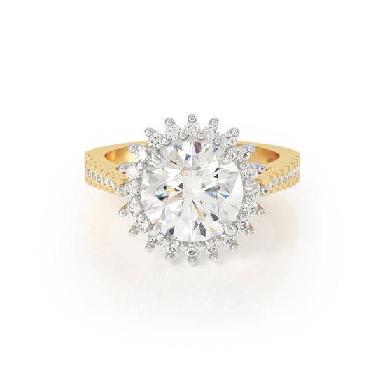 Avila Vara Asteri Luxe 3.5ct Diamond Ring in Platinum and 18k Yellow Gold